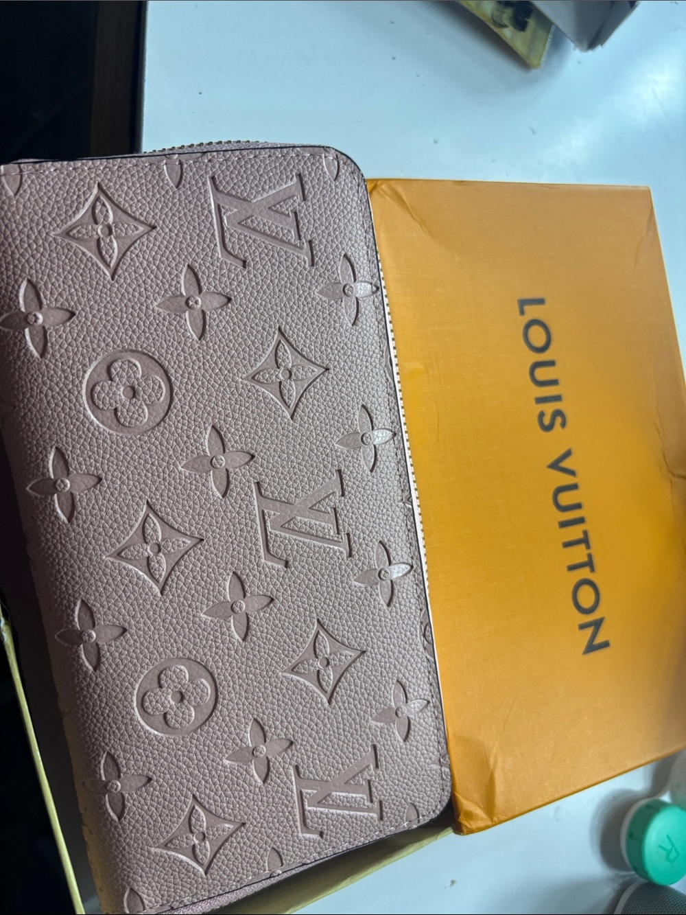Authentic Louis Vuitton Pink Embossed Monogram Long Wallet - Picture 9 of 12